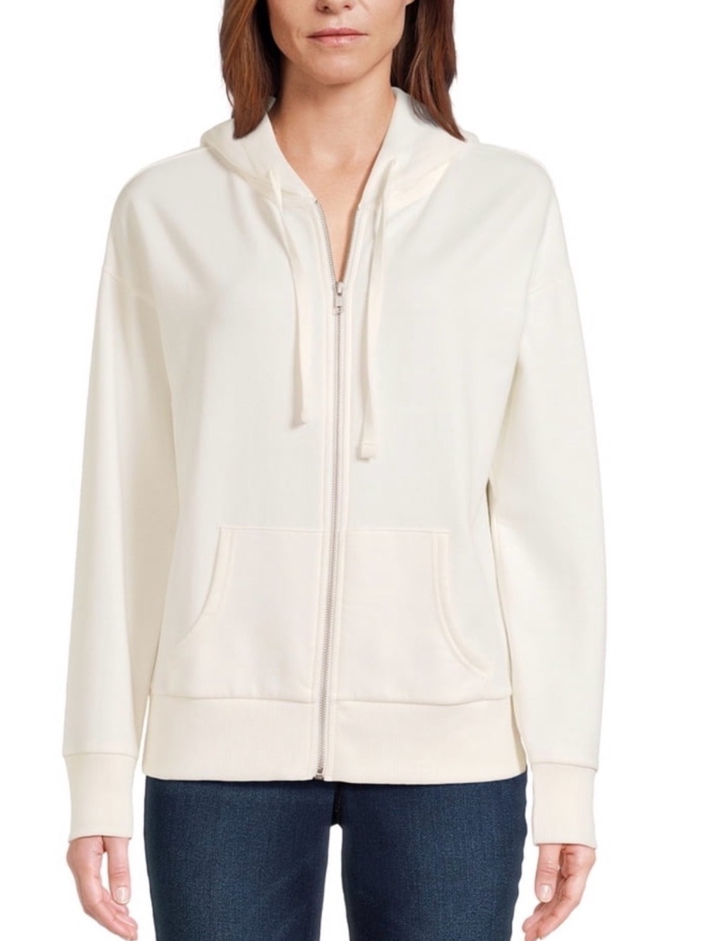 Time and Tru Cream Zip-Up Hoodie